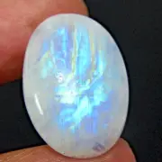 24.15Ct Natural white Moonstone Oval Cabochon Blue Fire Gemstone 26x17mm
