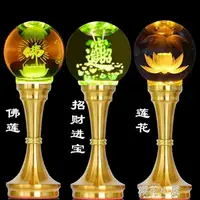 在飛比找樂天市場購物網優惠-佛教用品水晶玻璃蓮花燈佛供燈led七彩長明燈佛前供燈佛燈蓮花