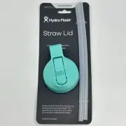 Hydro Flask Wide Mouth Straw Lid w/2 Straws + Flip-Up Mint BPA Free DW Safe NEW