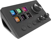 Mars Gaming MSD-Two Compact Control Deck, 6 Customizable LCD Buttons + 3 Buttons, 3 Multifunctional Wheels, Ergonomic Slim Control Deck, Control Software and Plug-ins, Windows and MacOS, Black