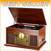 Multi-Functional Turntable with Vinyl-to-MP3 Recording & Bluetooth Connectivity
