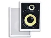 Monoprice Caliber 3-Way Fiber In-Wall Speakers - 8 Inch (Pair) Titanium Tweeters