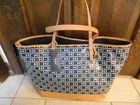 TOMMY HILFIGER LARGE TOTE, SIGNATURE BAG, WEEKENDER, NAVY NWT