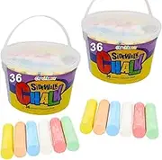 Jumbo Sidewalk Chalk, Jumbo chalk great for outdoor art, Sidewalk Chalk for Kids, Assorted Colored Chalk Pieces, Perfect For Party Favors (2-Pack)