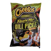 Cheetos Crunchy DILL PICKLE FLAMIN HOT Cheese Flavor Snacks 8.25 oz (1 Bag) NEW!