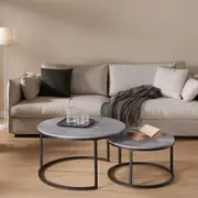 Nested Coffee Table Set Cement 800mm