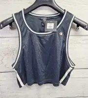 Champion Rev Tank Top Crop Black Mesh Activewear Women's XS NEW