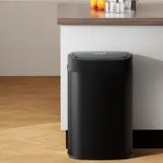 Devanti 50L Sensor Bin Motion Rubbish Automatic Trash Can Kitchen Steel Blk New