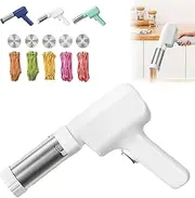 Electric Idiyappam Maker, Handheld Electric Pasta Maker, 5-in-1 Cordless Pasta Machine, Handheld Electric Noodle Machine, Handheld Electric Pasta Noodle Gun, Automatic Pasta Maker Machine (White)