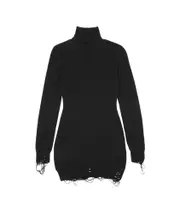 MM6 Maison Margiela Roll Neck Distressed Mini Dress S,L,M black