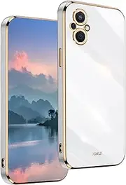 [UPLAI] Case for Oppo Reno 8 Lite 5G (Oppo Reno8 Lite), Ultra Thin Shockproof Mobile Phone Case with Fashionable Electroplating Design, Premium TPU and Soft Silicone Protective Case (White)