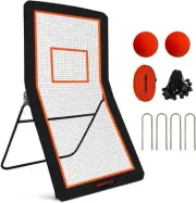 4x7FT Lacrosse Rebounder, Volleyball Training Equipment, Bouced Back Net, New