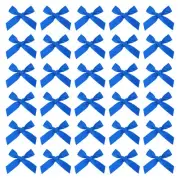 150 Pcs Mini Ribbon Bow 1.8 Inch Mini Fabric Satin Ribbon Dark Blue