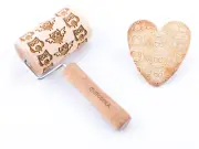 Stodola Engraved Mini Rolling Pin with OWL Pattern