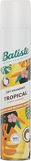 Batiste Tropical Dry Shampoo 350mL - Fruity & Earthy Scent, Revitalise & Refresh Oily Hair with Non-Drying Formula, Adds Volume & Style, Travel-Friendly, Ideal for All Hair Types & Quick Fixes