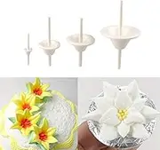 LILASTORE 8Pcs/Set Plastic Lily Flower Nail Receptacle Removable Frosted Piping Mould Kitchen Pastry Tool Fondant Cake Decorating