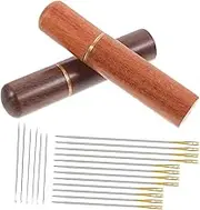 Uonlytech 1Set Compact Sewing Needles with Storage Box Convenient Self Threading Needles for Hand Sewing Household Clothes Repair Includes Eye Needles and Tail