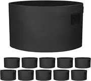 ZGPEPEXIA 10 Pack 25 Gallon Grow Bags - Black Breathable Fabric Pots Heavy Duty Aeration Fabric Pots Thickened Nonwoven Fabric Pots Plant Grow Bags with Handle