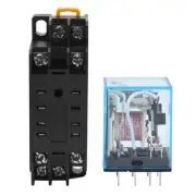 220/240V AC Coil DPDT Relay MY2NJ 8 Pin w Socket Base N7L57483