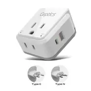 Ceptics Brazil Power Plug Adapter Travel Set Use in Peru, Chile - Type C, Type N