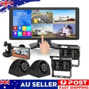10.36" Quad Touch Screen Monitor 4K Backup Camera DVR BL MP5 for RV Truck Bus