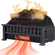 Electric Fireplace Logs, 20” LED Electric Fireplace Inserts with Infrared Heater