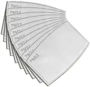 CHILDREN SIZE (4" x 2.75") 10 Pieces of 5-Layers PM2.5 Activated Carbon Filter