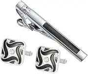 [KUHBDIE] Vine Cufflinks and Tie Clip Set Enamelled Diamond-Encrusted Men's Cuff Cufflinks Set