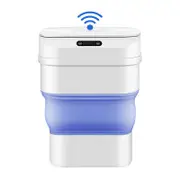Catzon 17.5L Foldable Trash Can with Lid Touchless Motion Sensor for Kitchen -LightBlue