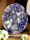 30" Purple Agate Stone Coffee Table Luxury Garden Living Room Kitchen Furniture