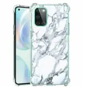 (White Marble)ShockProof TPU phone case cover(Clear)for Oneplus Nord N10 5G