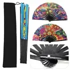 Fan Folding Hand Fan Silk Folding Fan Hand Stain Fan Cool Reflective Fan