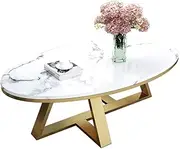 Tables Home Décor Furniture Light Marble Coffee Table Nordic Creative Bedside Table Leisure Sofa Table Oval Shaped Laptop Desk for Living Room Balcony,Easy to Clean Living Room or