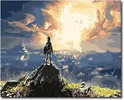 Paint by Numbers for Adults DIY Oil Paint by Number Adult Kit Paint by Numbers Adult Beginner Warrior Archer on Mountian Look 16x20/40x50cm (Self-Assembly Wooden Frame)