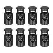 8Pcs Metal Cord Locks, 6mm Single Hole Toggle Spring Stop, Black