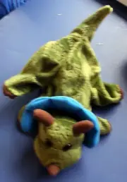 Dream Puppets~Plush GREEN DINOSAUR Hand Puppet~NWOT~Soft & Cuddly