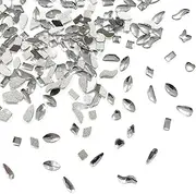 HAIKING Nail Art Rhinestones Kit, 200 PCS Mini Plastic Clear Flat Back Nail Diamonds for Nail Decoration, DIY Jewel Charms (Various Shapes)