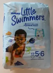 New Huggies LITTLE SWIMMERS Swim Diapers Finding Nemo Size 5 - 6 Pack of 17