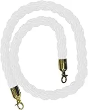 GDPKIALSLZ, Barrier Ropes with Hook, Heavy-Duty Queue VIP Stanchion Twisted Rope, for Wexhibition Ticket Offices Crowd Control/(White,0.6M/24Inch/2Ft)