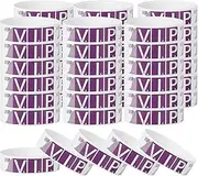 uxcell VIP Paper Wristbands for Events, 600 Pack Neon Party Wrist Bands, Colored Waterproof Concert Identification Wristbands Hand Bands for Bar Entrance Admission Purple