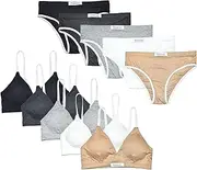 [Liowosoftan] Teen Bra Panty Sets for Girls Ages 14-16,Matching Bra and Underwear Set Girls size 16-18
