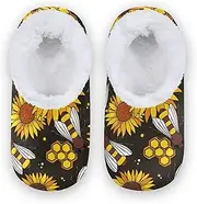 [Caihoyu] Kids Girls Boys Closed Back House Slippers Fuzzy Fleece Non-Slip Soft House Slippers Shoes Hotel Travel Bedroom Airplane Party