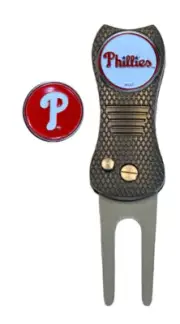 Philadelphia Phillies MLB Golf Ball Marker + Premium Switchblade Divot Tool