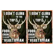 2x AFN Aluminium 40cm Tin Sign Top Of The Food Chain Wall Hanging Decor Signage