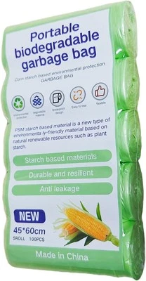 Biodegradable Trash Bags Waste Bag100PCS, 100 count (Pack of 1), Green