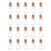 20pcs Mini Glass Bottles with Cork Vase Shape with Ring Wishing Bottle