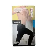 New Mens 2XU Light Speed Compression Tights Black Reflective