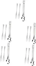 Alipis 5 Sets Sturdy Escargot Tong Snail Fork Snail Tongs Fork Scald Seafood Clip Kitchen Tableware