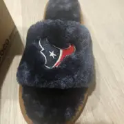 Women's Houston Texans FOCO Faux Fur Slide Slippers Size 11-12