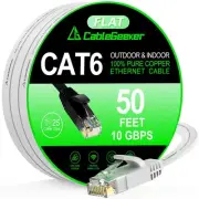 Cat 6 Ethernet Cable 50 ft (at a Cat5e Price but Higher Bandwidth) Flat Internet